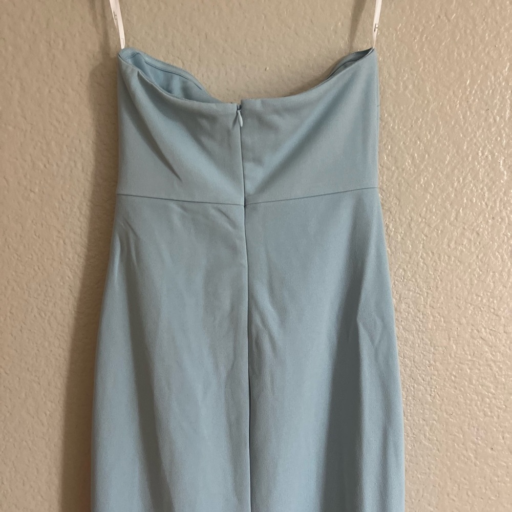 Lulu's Strapless Light Blue Ruffle Maxi Dress - Picture 5 of 6